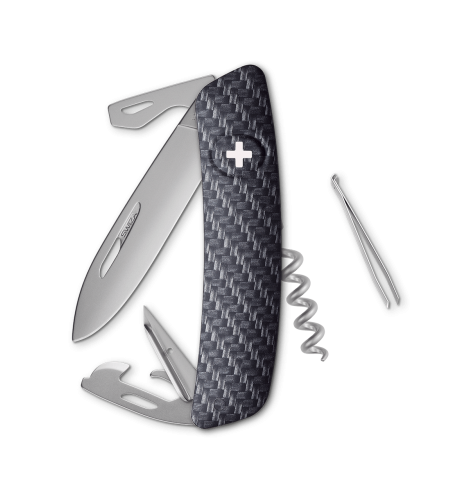 Swiza Swiss Knives Couteau suisse Swiza D03 Allmatt (Carbon) KNI.0036.4000 - Coutellerie du Jet d'eau