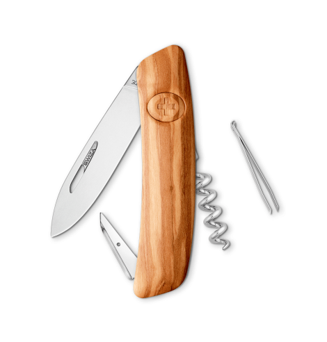 Swiza Swiss Knives Couteau suisse Swiza D01 Wood Olive (Bois d'olivier) KNI.0010.6300 - Coutellerie du Jet d'eau