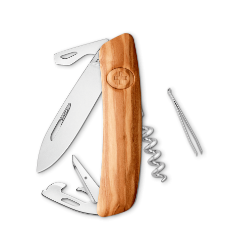 Swiza Swiss Knives Couteau suisse Swiza D03 Wood Olive (Bois d'olivier) KNI.0030.6310 - Coutellerie du Jet d'eau