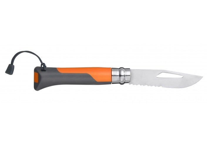 Opinel Couteau pliant Opinel N°8 Inox Outdoor Orange (8,5 cm) 001577 - Coutellerie du Jet d'eau