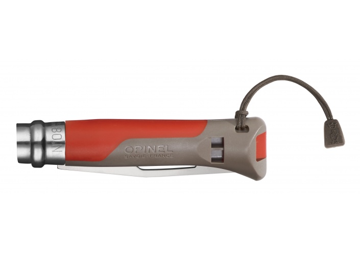 Opinel Couteau pliant Opinel N°8 Inox Outdoor Rouge (8,5 cm) 001714 - Coutellerie du Jet d'eau