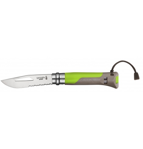 Opinel Couteau pliant Opinel N°8 Inox Outdoor Vert (8,5 cm) 001715 - Coutellerie du Jet d'eau