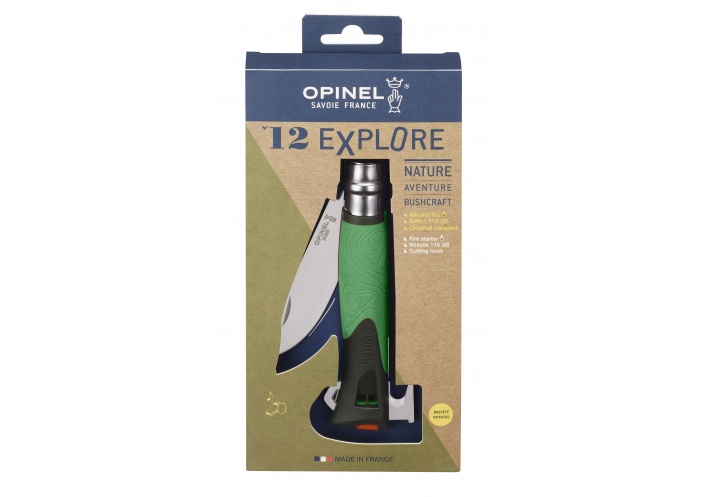 Opinel Couteau pliant Opinel Multifonctions N°12 Explore Vert (10 cm) 001899 - Coutellerie du Jet d'eau