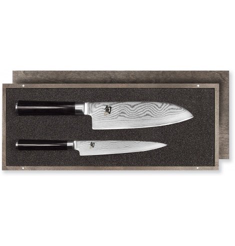 KAI Set couteau universel & couteau Santoku KAI Shun Classic damas DMS-230 - Coutellerie du Jet d'eau