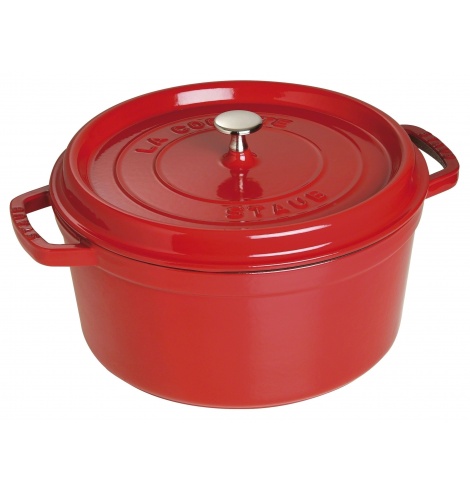 Staub Petite Cocotte Ronde Staub Rouge (18 cm) 40509-814-0 - Coutellerie du Jet d'eau