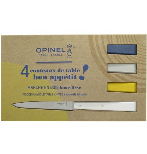 Opinel Opinel coffret de couteaux de table Bon Appétit Céleste (4 pièces) 002040 - Coutellerie du Jet d'eau