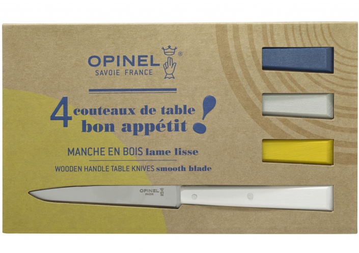 Opinel Opinel coffret de couteaux de table Bon Appétit Céleste (4 pièces) 002040 - Coutellerie du Jet d'eau