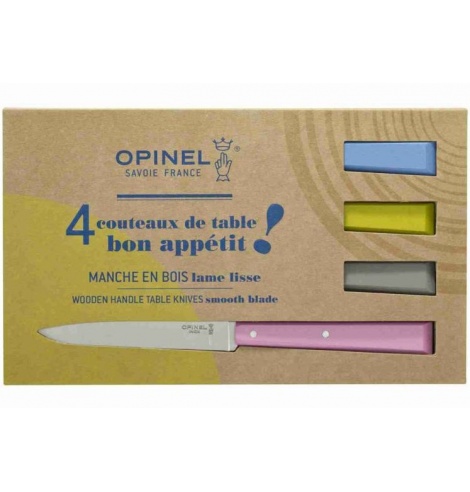 Opinel Opinel coffret de couteaux de table Bon Appétit Campagne (4 pièces) 001533 - Coutellerie du Jet d'eau