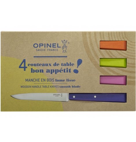 Opinel Opinel coffret de couteaux de table Bon Appétit Pop (4 pièces) 001532 - Coutellerie du Jet d'eau