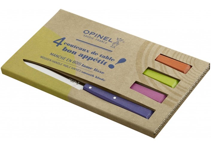 Opinel Opinel coffret de couteaux de table Bon Appétit Pop (4 pièces) 001532 - Coutellerie du Jet d'eau