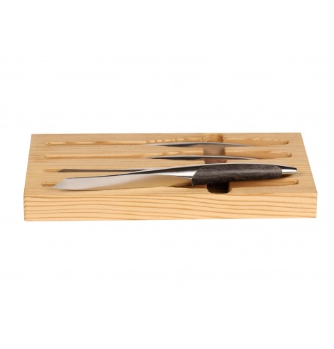 Sknife Set de 4 couteaux steak Sknife en bois de frêne noir (11 cm) S-401E - Coutellerie du Jet d'eau