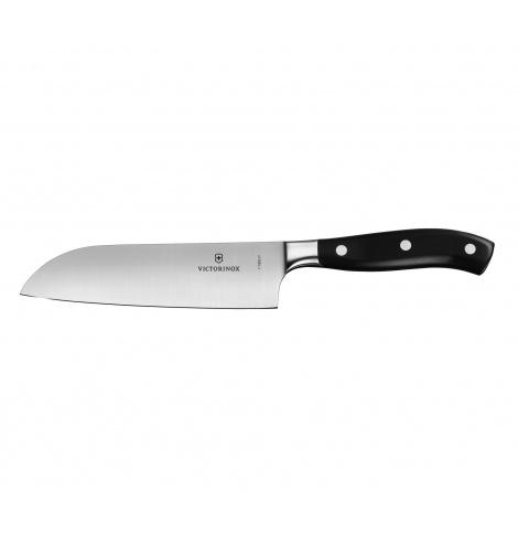 Victorinox Kitchen Couteau Santoku forgé Victorinox Grand Maître noir (17 cm) 7.7303.17G - Coutellerie du Jet d'eau