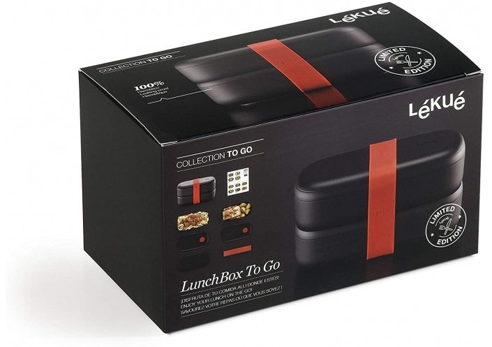 Lékué LunchBox To Go noir Lékué LE0301030G08M017 - Coutellerie du Jet d'eau