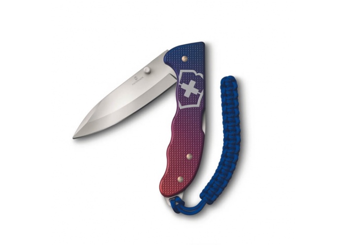 Victorinox Swiss Knives Couteau de poche Victorinox Evoke Alox Bleu/Rouge avec ouverture une main 0.9415.D221 - Coutellerie d...