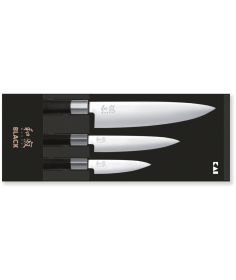 KAI Set de 3 couteaux KAI Wasabi Black 67S-300 - Coutellerie du Jet d'eau