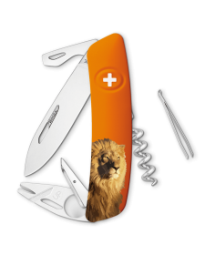 Swiza Swiss Knives Couteau suisse Swiza TT03 Wildlife Tick-Took Lion KNB.0070.W005 - Coutellerie du Jet d'eau