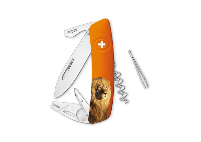 Swiza Swiss Knives Couteau suisse Swiza TT03 Wildlife Tick-Took Lion KNB.0070.W005 - Coutellerie du Jet d'eau