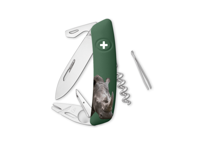 Swiza Swiss Knives Couteau suisse Swiza TT03 Wildlife Tick-Tool Rhinoceros KNB.0070.W007 - Coutellerie du Jet d'eau